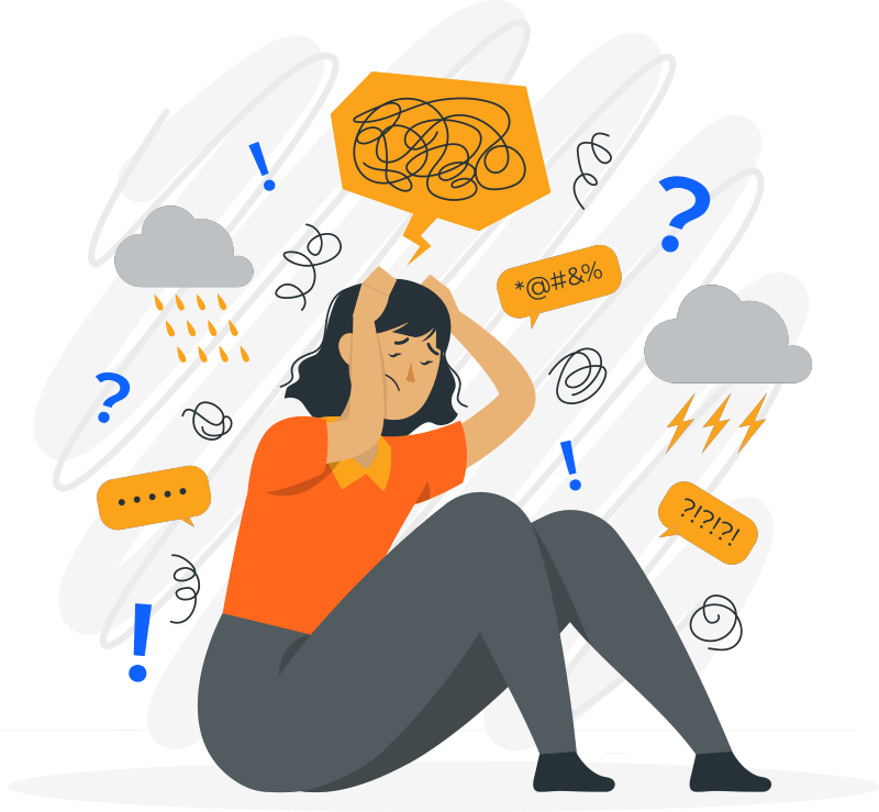 Illustration of a woman frustrated with her website