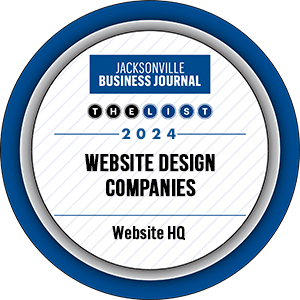 Jacksonville Business journal The List Website HQ is a top Website design Company 2024 Badge