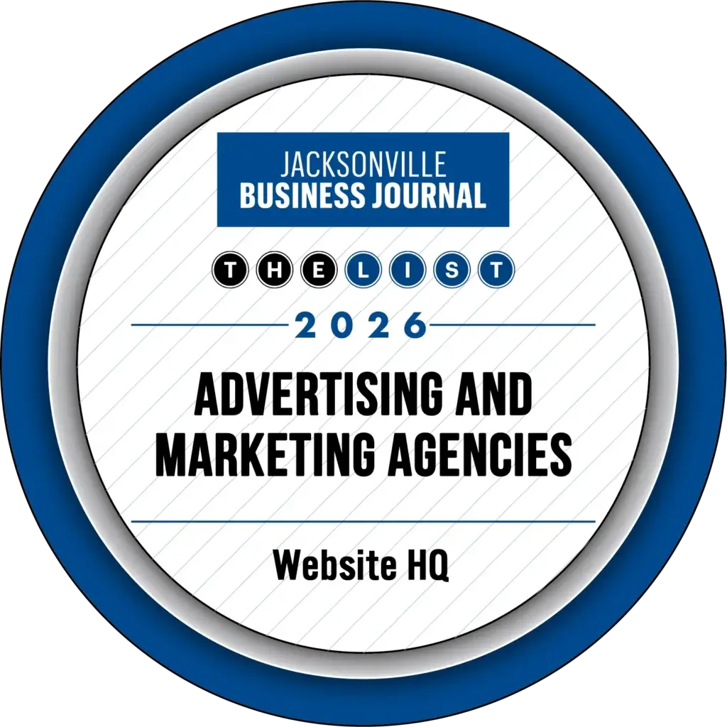 Jacksonville Business Journal's THe List 2026 Advertising & Marketing Agencies Badge