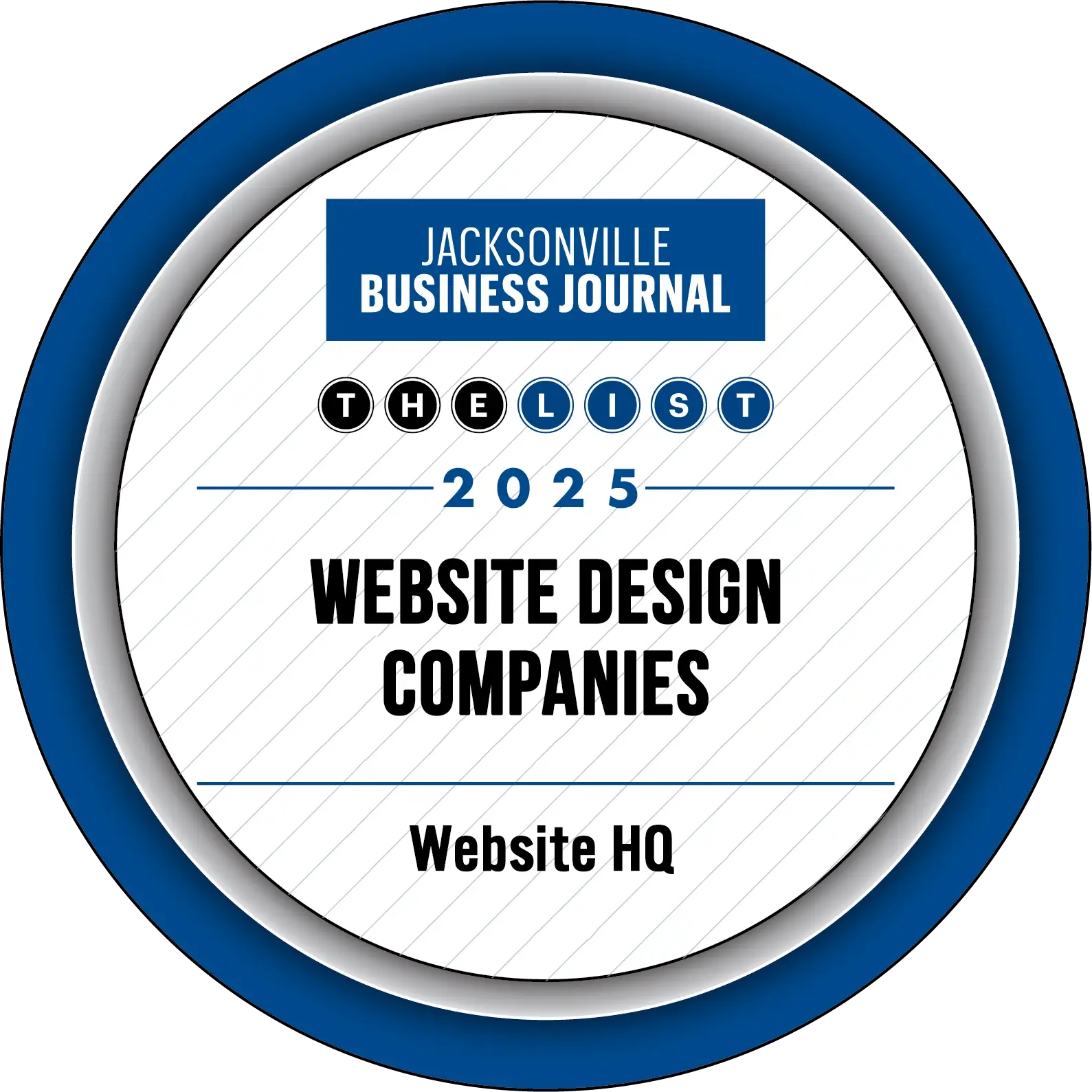 Jacksonville Business journal The List Website HQ is a top Website design Company 2025 Badge
